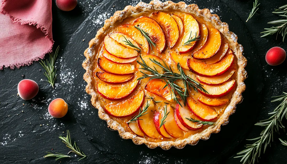 recette Tarte rustique aux abricots rôtis et romarin