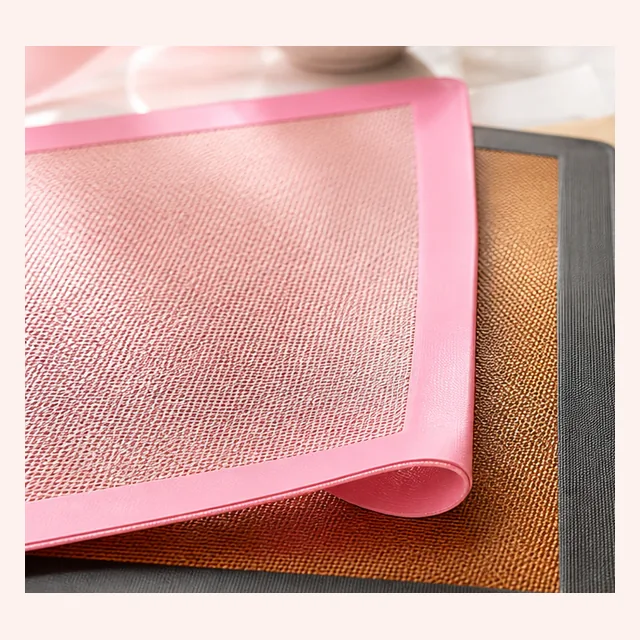 tapis de cuisson silicone rose réutilisable