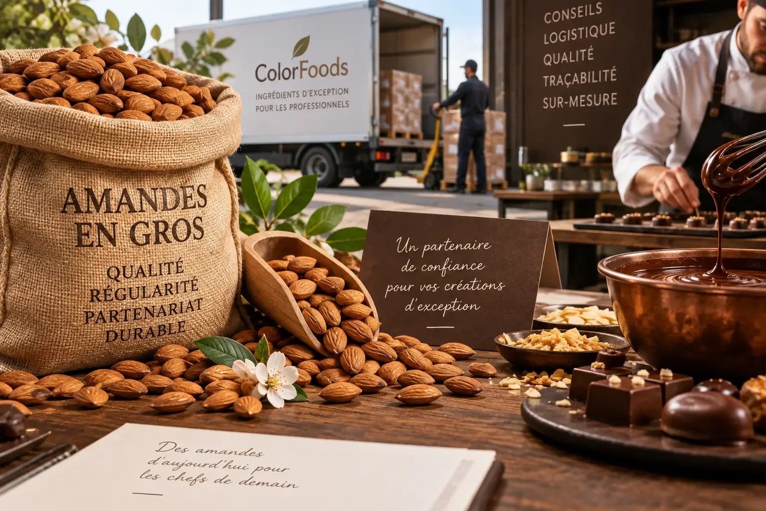 Amandes en gros pour chocolatiers et artisans
