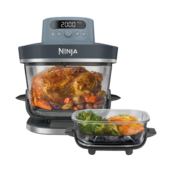 Air fryer en verre Ninja CRISPi Pro AS101 avec sa base et son grand contenant